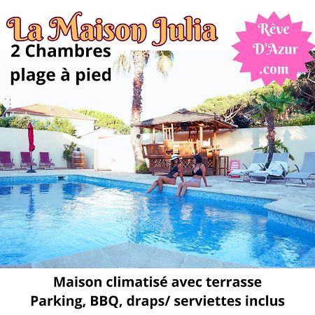 Reve D'Azur, 2 Chambres, Maison Julia En Bord De Mer A La Nartelle, Piscine Partagee, Parking & Terrasse Bbq, Wifi Et Draps Inclus Plage A Pied سانت ماكسيم المظهر الخارجي الصورة