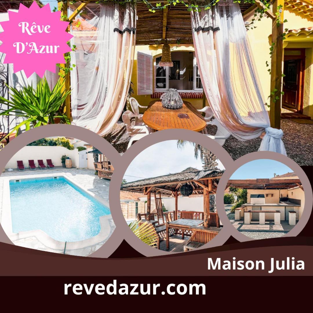 Reve D'Azur, 2 Chambres, Maison Julia En Bord De Mer A La Nartelle, Piscine Partagee, Parking & Terrasse Bbq, Wifi Et Draps Inclus Plage A Pied سانت ماكسيم المظهر الخارجي الصورة