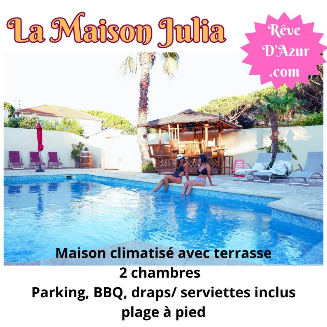 Reve D'Azur, 2 Chambres, Maison Julia En Bord De Mer A La Nartelle, Piscine Partagee, Parking & Terrasse Bbq, Wifi Et Draps Inclus Plage A Pied سانت ماكسيم المظهر الخارجي الصورة